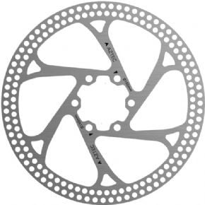 Aztec Stainless Steel Fixed Disc Rotor With Circular Cut Outs 203mm - SkullCycles UK