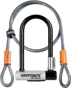 Kryptonite Kryptolok Mini U-lock With 4 Foot Flex And Flexframe Bracket Sold Secure Gold - SkullCycles UK
