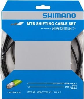 Shimano Mtb Gear Cable (inner/outer) Rear Only Optislick Coated Stainless Steel Inners - SkullCycles UK