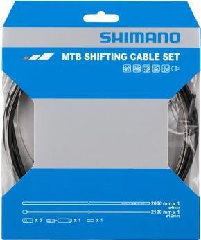Shimano Mtb Gear Cable Set For Rear Only Stainless Steel Inner Black - SkullCycles UK