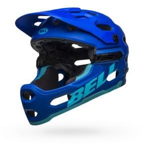 Bell Super 3r Mips Full Face Mtb Helmet Matte Blues Medium 55-59cm - Matte Blues - SkullCycles UK