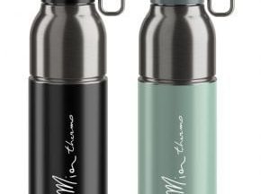 Elite Mia Thermo Stainless Steel 12 Hours Therma Vacuum Bottle 550ml 550ml - Black/Silver - SkullCycles UK