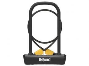OnGuard Neon D Lock And Cable 230mm - Black - SkullCycles UK