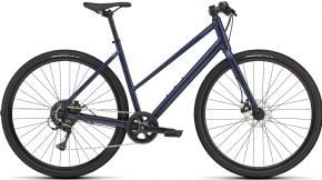 Specialized Sirrus X 1.0 Step-Through Sports Hybrid Bike 2025 X-Small - Satin Deep Marine/Grey Blue Reflective - SkullCycles UK